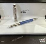 New! MontBlanc Meisterstück Glacier Doue Rollerball or Fountain Pen 164 Blue and Silver